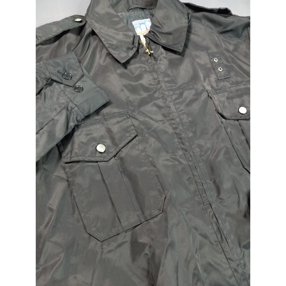 Vintage 80s Galebreaker Black Nylon Utility Tactical Workwear Jacket Men's XL